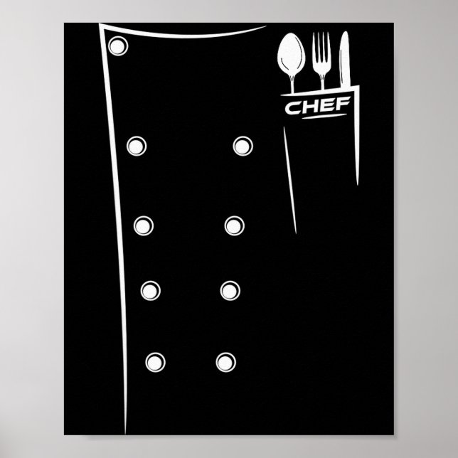 Küchenutensilien Design Chef Kochoutfit  Poster (Vorne)