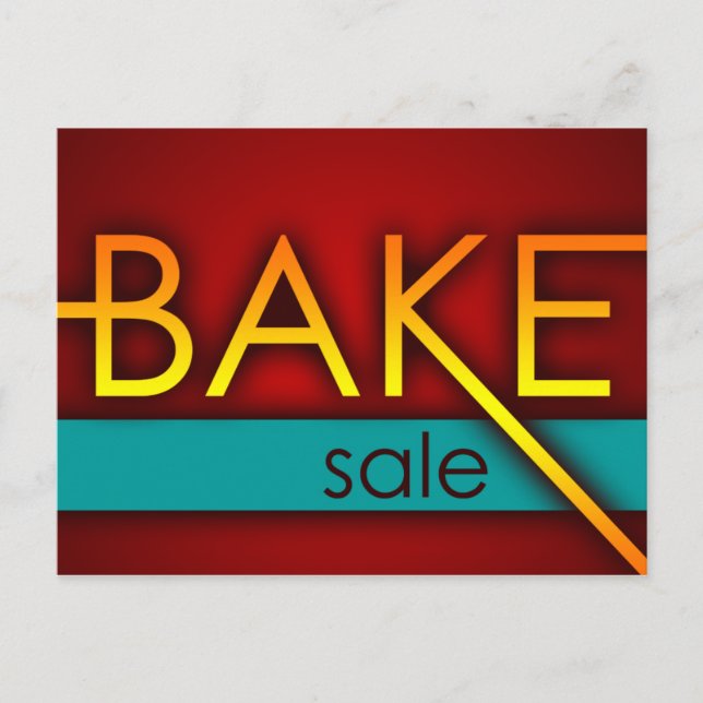 Kuchenverkauf (typografisch) postkarte (Vorderseite)