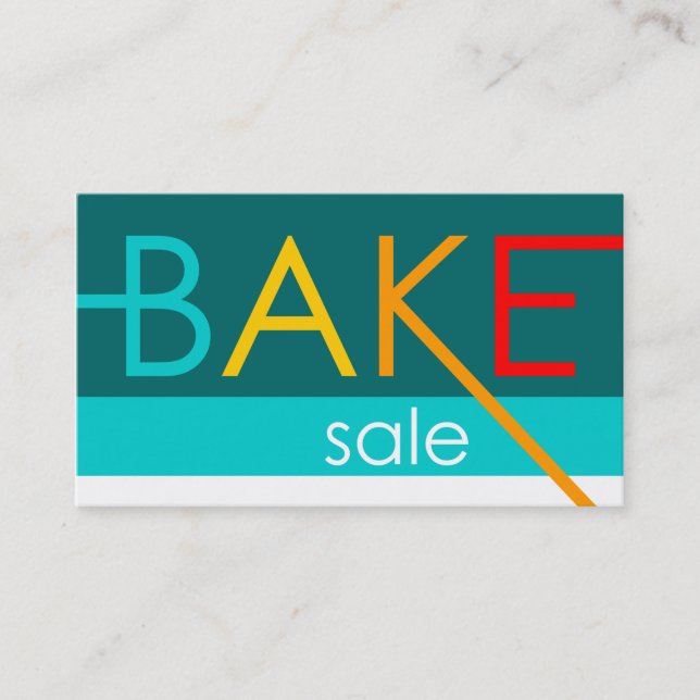 Kuchenverkauf (typografisch) visitenkarte (Vorderseite)
