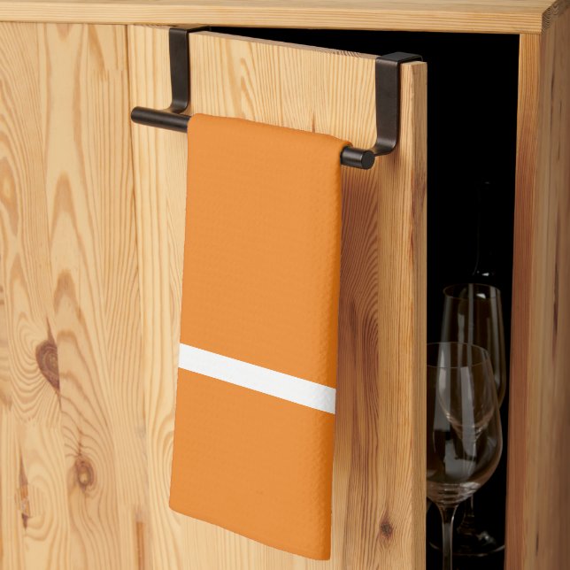 Küchenwäsche Orange mit weißem Streifen Geschirrtuch (Drittel gefaltet)