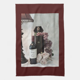 Küchenwäsche Wein, Weintrauben und Rose Geschirrtuch