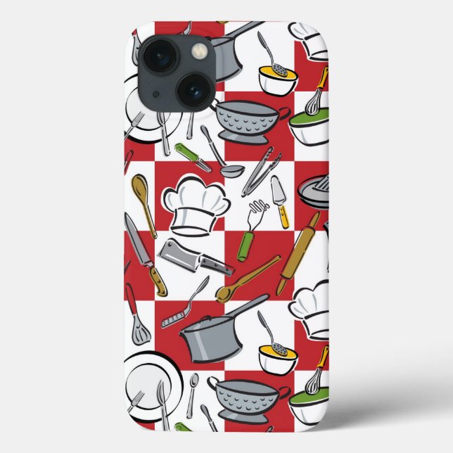 Küchenwerkzeuge Karo Case-Mate iPhone Hülle (Rückseite)