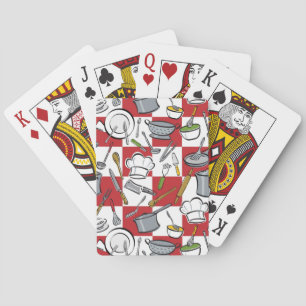 Küchenwerkzeuge Karo Spielkarten