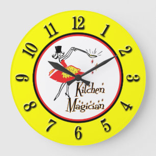 Küchenzauberer Retro-Zahlen-Wanduhr Große Wanduhr