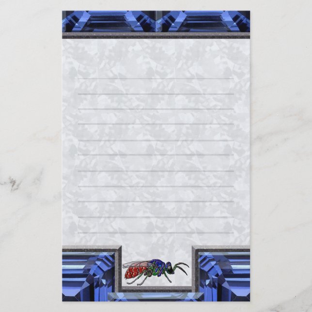 Kuckoo Wasp Blue Lined Briefpapier (Vorderseite)