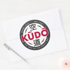 Kudo – Minimal Japanese Martial Arts Emblem Runder Aufkleber