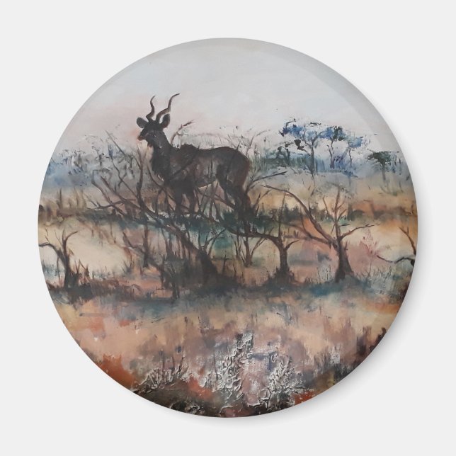 Kudu Bull in Savannah Magnet (Vorne)