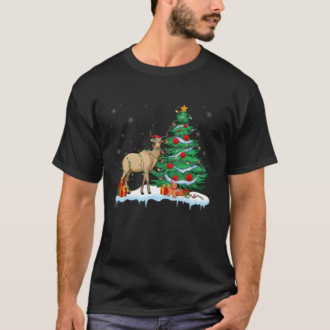 Kudu Lover Christmas Kudu Wear Weihnachtsmannmütze T-Shirt (Vorderseite)