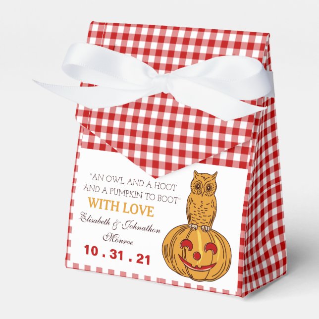 Kugel auf Pumpkin Gingham Pattern Gefälligkeitsbox Geschenkschachtel (Vorderseite)