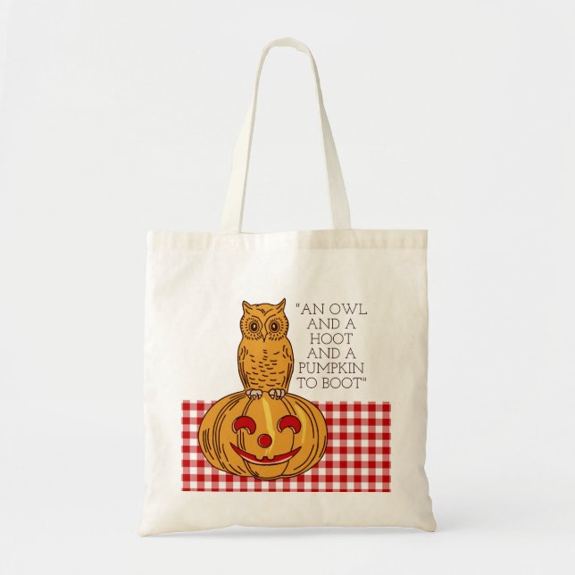 Kugel auf Pumpkin Gingham Pattern Tote Tasche (Vorne)