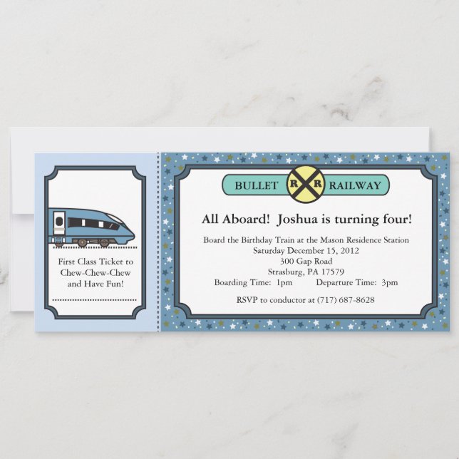 Kugel-Bahnkarten-Einladung Einladung (Vorderseite)