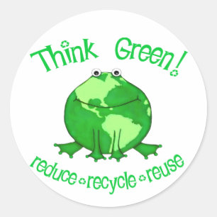 Kugel-Frosch-Umwelt recycelt Aufkleber