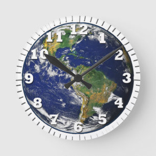 Kugel ist unsere Erde Runde Wanduhr