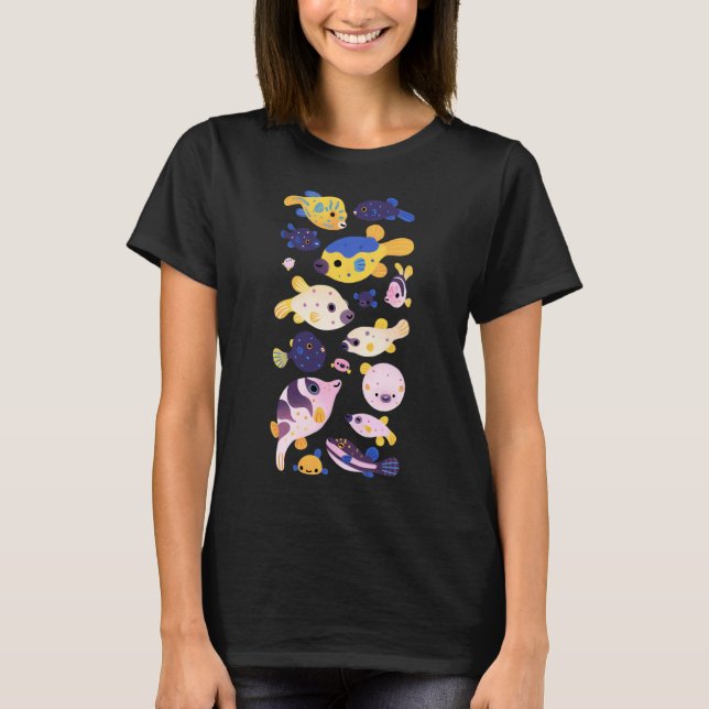 Kugelfisch - schwarz T-Shirt (Vorderseite)