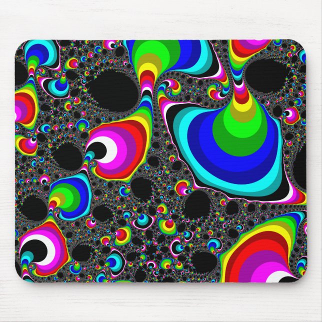 Kugelförmiger Regenbogen - Fraktal Mousepad (Vorne)