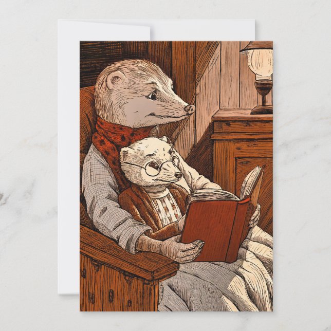 Kugeln lesen ein Buch Feiertagskarte (Vorderseite)