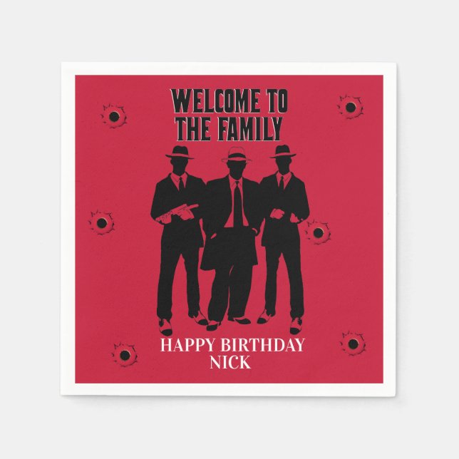 Kugeln und Gangster Party Napkins Serviette (Vorderseite)