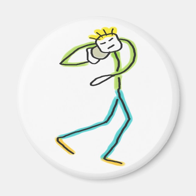 Kugelstoß Stickman Magnet (Vorne)