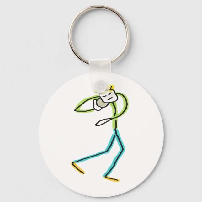 Kugelstoß-Stickman Schlüsselanhänger (Vorderseite)