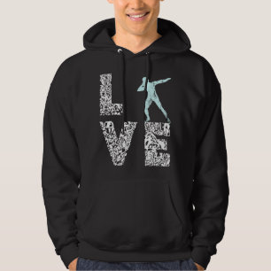 Kugelstoßen Liebe Leichtathletik Feld Werfen Hoodie