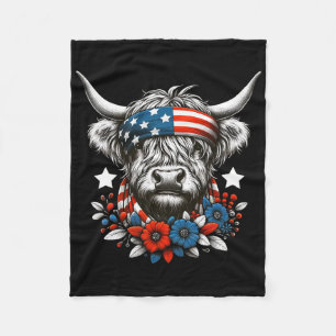 Kuh 4. Juli Amerikanische Flagge Unabhängigkeitsta Fleecedecke