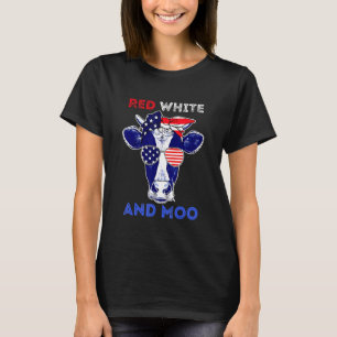 Kuh 4. Juli Moorica Merica Männer Frauen USA-Flagg T-Shirt