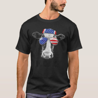Kuh 4. Juli Moorica Merica Men Women USA Flag T-Shirt