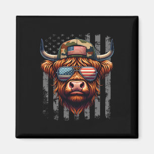 Kuh 4. Juli USA-Flagge Vater Amerika Männer Jungen Magnet