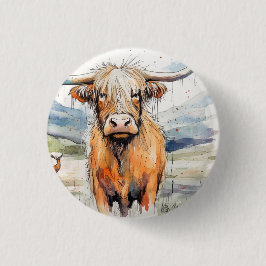 Kuh-Abzeichen/Anstecker/Button, Highland-Kuh-Abzei Button