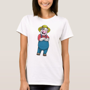 Kuh als Bauer mit Hut T-Shirt