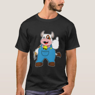 Kuh als Handwerker mit Hammer T-Shirt