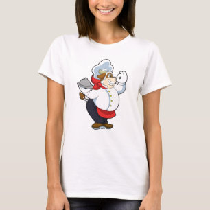 Kuh als Kellner mit Servierplatte T-Shirt