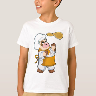 Kuh als Koch mit Teig T-Shirt