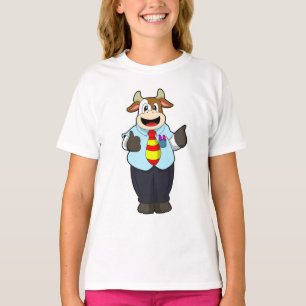 Kuh als Lehrer mit Krawatte T-Shirt