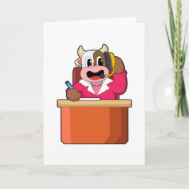 Kuh als Sekretär mit Tabelle Karte