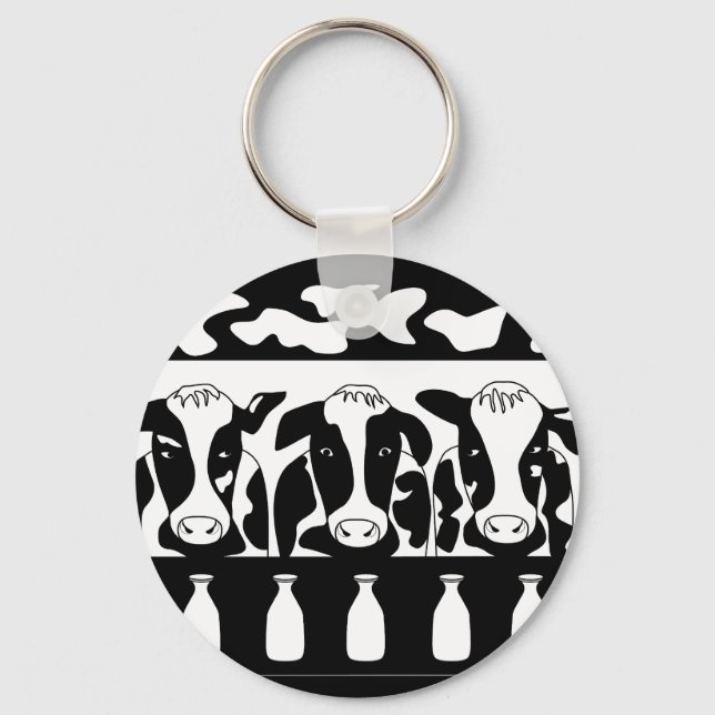 Kuh am Arbeitsplatz Schlüsselanhänger (Vorderseite)