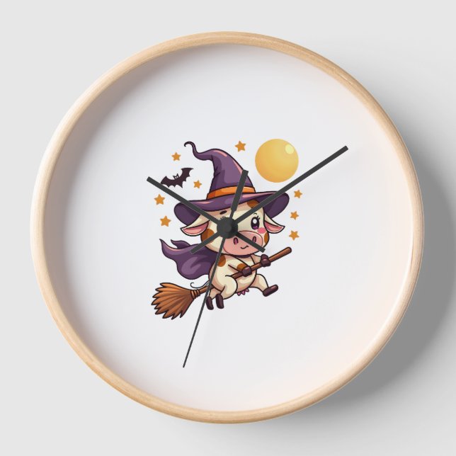 Kuh auf einem Broomstick Uhr (Vorderseite)