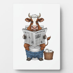 Kuh auf Toilette PNG, Landwirtschafts- und Nutztie Fotoplatte