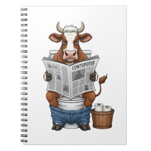 Kuh auf Toilette PNG, Landwirtschafts- und Nutztie Notizblock