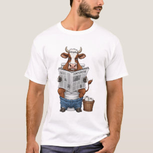 Kuh auf Toilette PNG, Landwirtschafts- und Nutztie T-Shirt