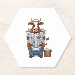 Kuh auf Toilette PNG, Landwirtschafts- und Nutztie Untersetzer