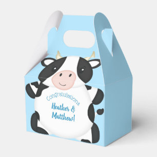 Kuh Baby Dusche Blue Geschenkschachtel