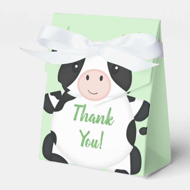 Kuh Baby Dusche Grün Geschenkschachtel (Vorderseite)
