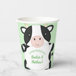 Kuh Baby Dusche Grün Pappbecher