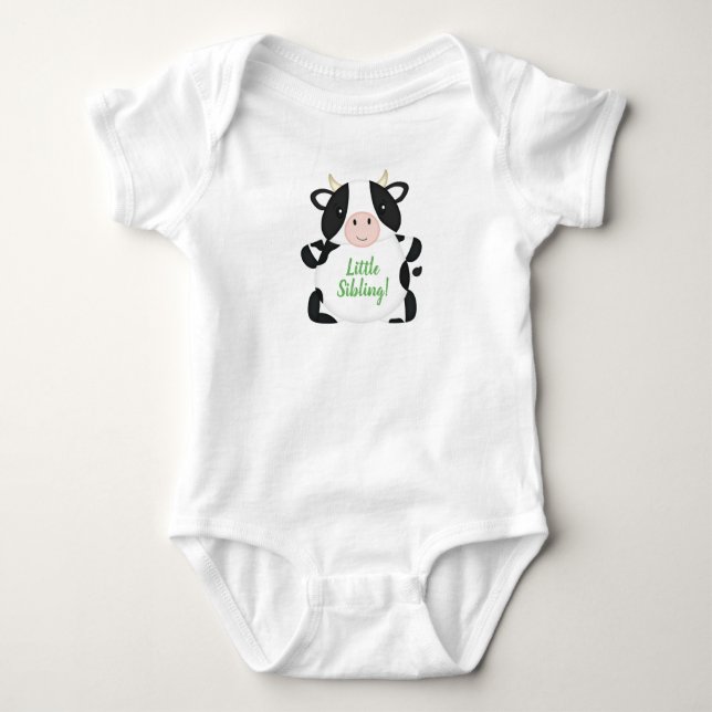 Kuh Baby Dusche Grün Strampler (Vorderseite)