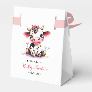 Kuh-Baby-Party Minimalistisch Rosa Mädchen-Baby-Pa Geschenkschachtel