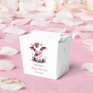 Kuh-Baby-Party Minimalistisch Rosa Mädchen-Baby-Pa Geschenkschachtel