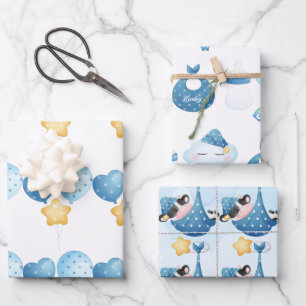 Kuh Baby Wrapping Paper Flat Sheet Set 3 Geschenkpapier Set
