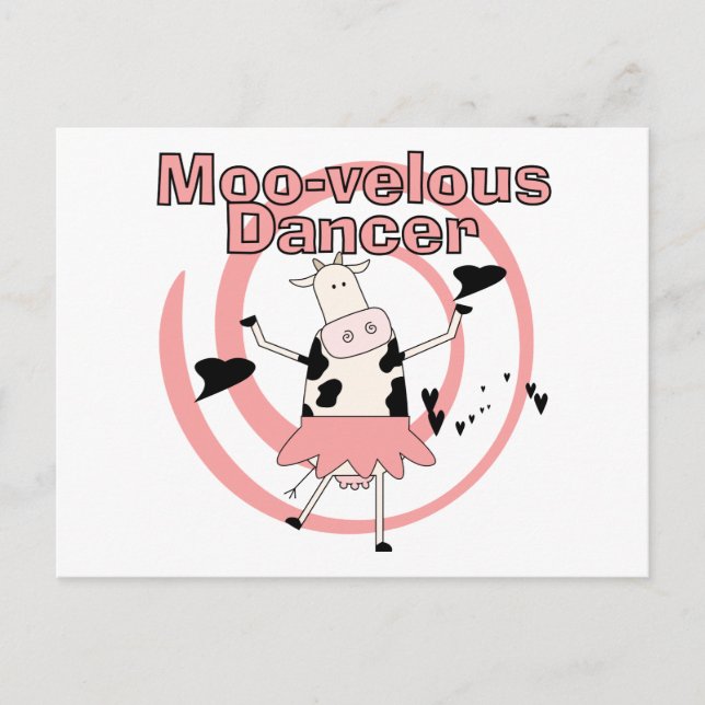 Kuh Ballerina Tshirts und Geschenke Postkarte (Vorderseite)