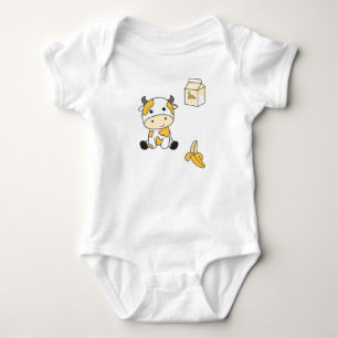 Kuh Banana Kawaii Retro Japanische Bananenkühe Baby Strampler